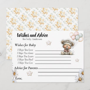 Fantasie-Teddybär-Baby-Shower-Design Begleitkarte