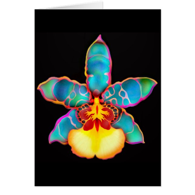 Fantasie-tropische Orchideen-Karte (Vorne)