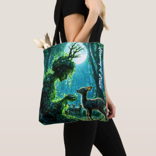 Fantasie-Waldgöttin und sanfte Hirsch-Kunst Tasche