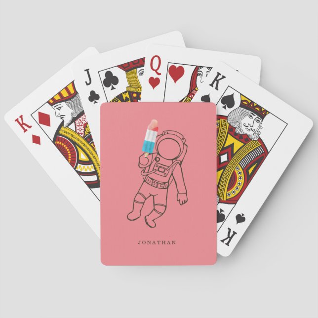 Fantasiebezeichnung des sonnigen Astronauten Space Spielkarten (Rückseite)