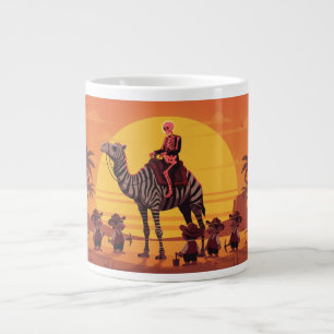 Fantasiebild eines Skeletts, das ein gestreiftes K Jumbo-Tasse