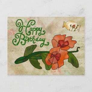 Fantasieblume Postkarte