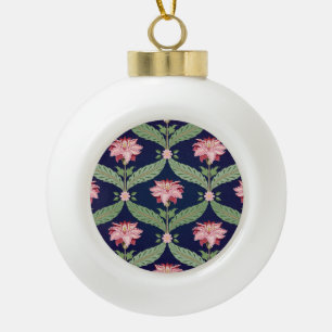 Fantasieblumen: Dunkle indische Motive Keramik Kugel-Ornament