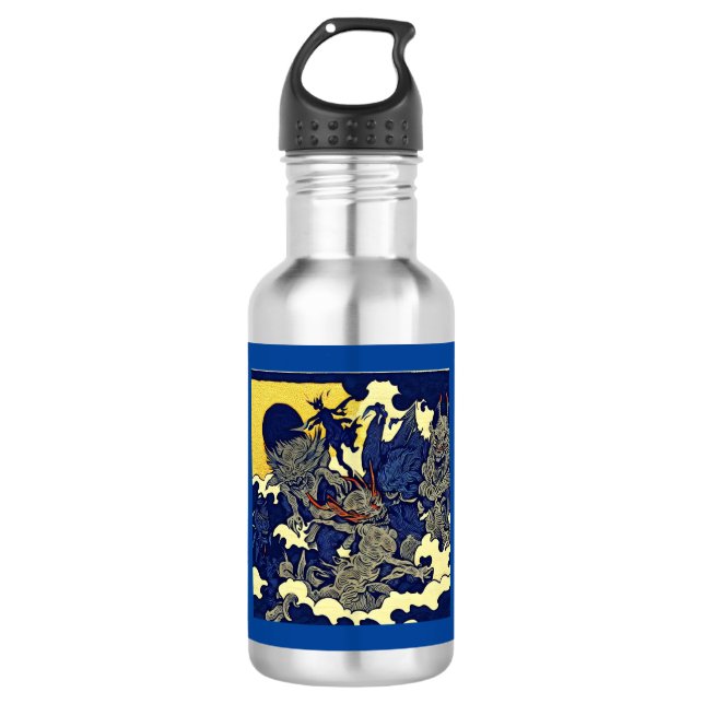 Fantasiedempfone - Holzschnitt 3 Edelstahlflasche (Vorderseite)