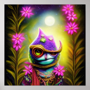 Fantasiefrosch mit Hut Poster