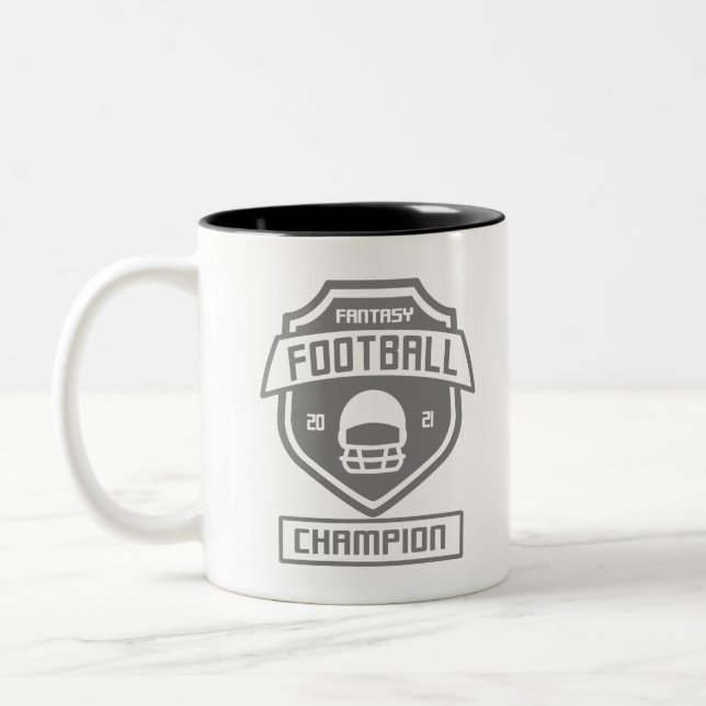 Fantasiefußballmeister-2-grau Zweifarbige Tasse (Links)