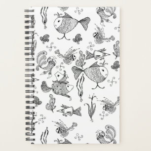 Fantasiegezeichnete Fische Creachers Pflanze Blätt Planer