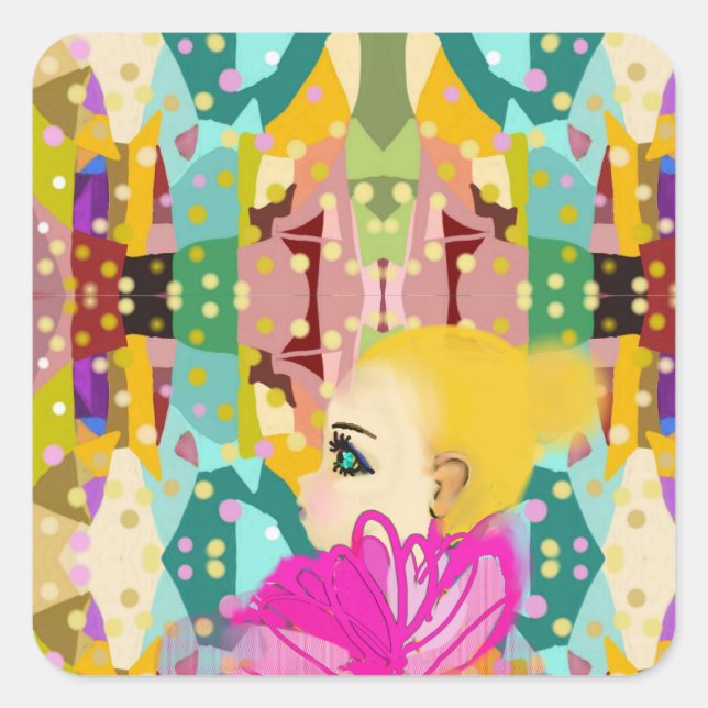 Fantasieland Quadratischer Aufkleber (Vorderseite)