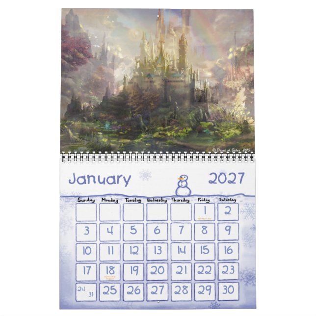 Fantasielandkalender durch Künstler David A. Baker Kalender (Jan 2027)