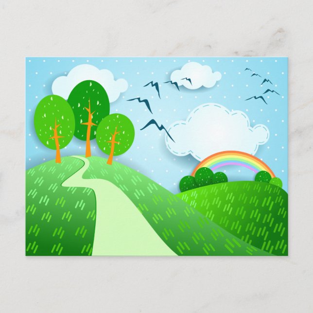Fantasielandschaft, Postkarte (Vorderseite)