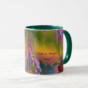 Fantasielandschaft, tropisch und verträumt tasse