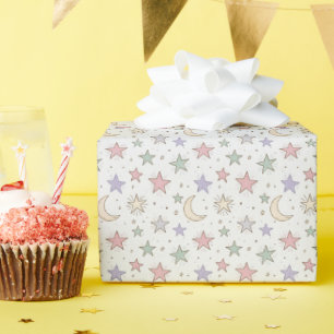 Fantasiemond-Sternenmuster Geschenkpapier