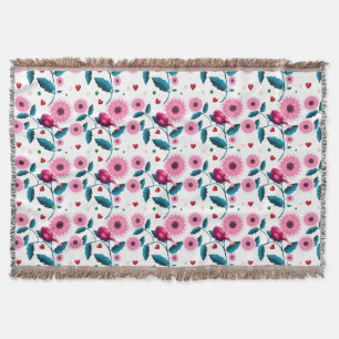 Fantasiereiche rosa Vogel-Blumen-Botanik-Design-Wu Decke