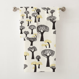 Fantasiereiches Baobab-Baum-Muster Badhandtuch Set