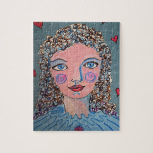 Fantasiereiches Mädchen-Porträt-Puzzle
