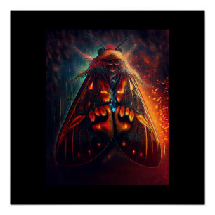 Fantasieversion einer Clown-Gesicht-Tigermotte Poster