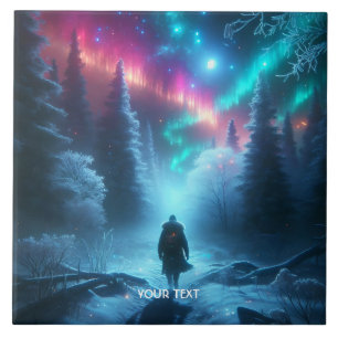 Fantasievoll Niedlicher Winterwanderweg Schnee Fliese