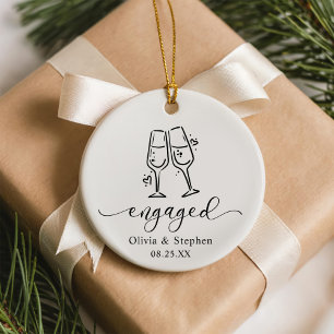 Fantasievoll Prost Unser erstes Weihnachten Verlob Keramik Ornament