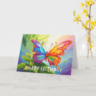 Fantasievoll tanzende Schmetterling zum Geburtstag Karte