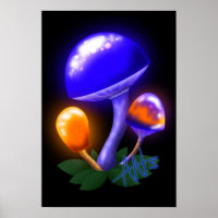 Fantasievoll weiß tapperling Orange & Blue Pilz