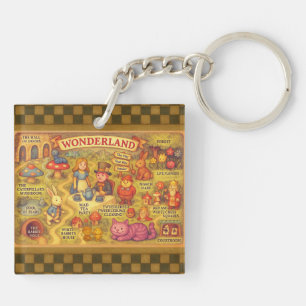 Fantasievolle Alice Abenteuer in Wonderland Karte Schlüsselanhänger