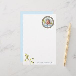 Fantasievolle blaue Elefanten Familie Baby Junge F Briefpapier