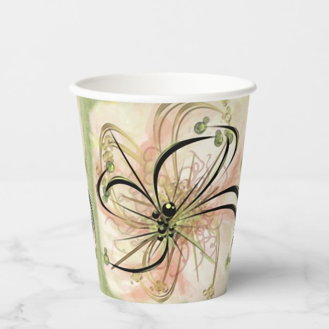 Fantasievolle Blume Pappbecher (Vorderseite)