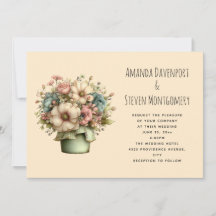 Fantasievolle Blumen in einem Pflanzkübel Hochzeit