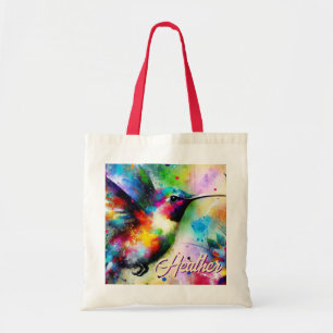Fantasievolle Bunte Kolibri Vogel Personalisiert Tragetasche