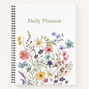 Fantasievolle Bunte Wildblumenblüte Frühling Notizbuch