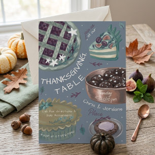 Fantasievolle Einladung zum Thanksgiving-Tisch-Des
