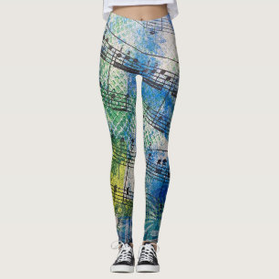 Fantasievolle farbenfrohe geschichtete bemalte Not Leggings