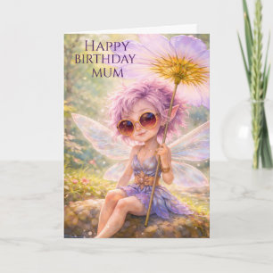 Fantasievolle Feen-Dandelion–Alles Gute zum Geburt Karte