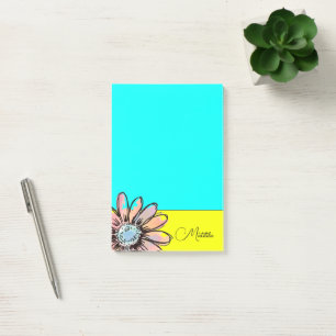 Fantasievolle Gänseblümchen-Blume Benutzerdefinier Post-it Klebezettel