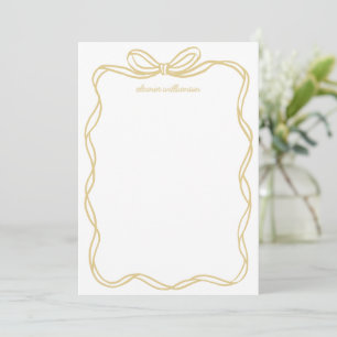 Fantasievolle gelbe Gold-Schleife personalisierte Mitteilungskarte