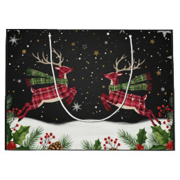 Fantasievolle Geschenktasche mit großem Hirsch Große Geschenktüte