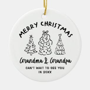 Fantasievolle Großeltern Schwangerschaftsankündigu Keramik Ornament