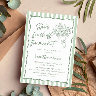 Fantasievolle grüne frische Bridal Shower direkt v Einladung