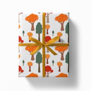 Fantasievolle Herbstbäume Geschenkpapier