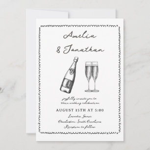 Fantasievolle Hochzeit Einladung