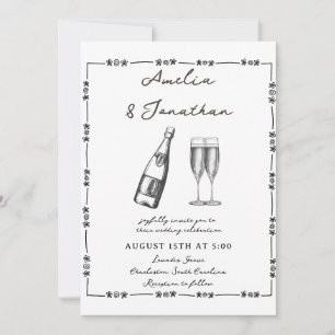 Fantasievolle Hochzeit Einladung