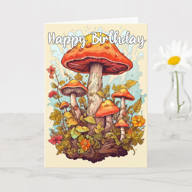 Fantasievolle Illustration des Pilzwaldes Karte (Kleine Pflanze)