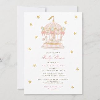 Fantasievolle Karussell-Baby-Shower-Einladung Einladung