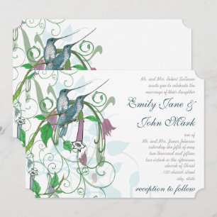 Fantasievolle Kolibri-Hochzeitseinladung #2 Einladung