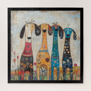Fantasievolle lange schlanke Hound Dogs