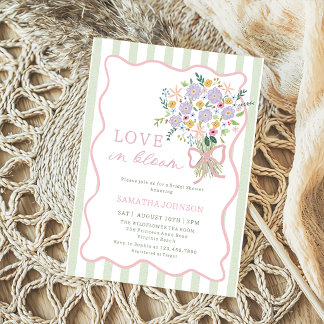 Fantasievolle Liebe in Blüten Florale Hochzeitsdus Einladung