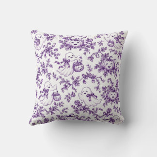 Fantasievolle lila Halloween-Toile-Geister-Kürbiss Kissen
