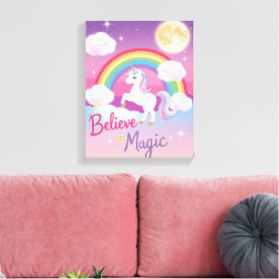 Fantasievolle magische Einhorn-Illustration Leinwanddruck