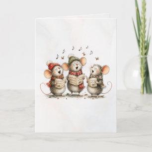 Fantasievolle Mäuse Weihnachtslieder singende Grüß Karte