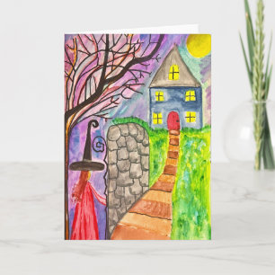 Fantasievolle nächtliche Wanderung Fantasy Art Gru Karte